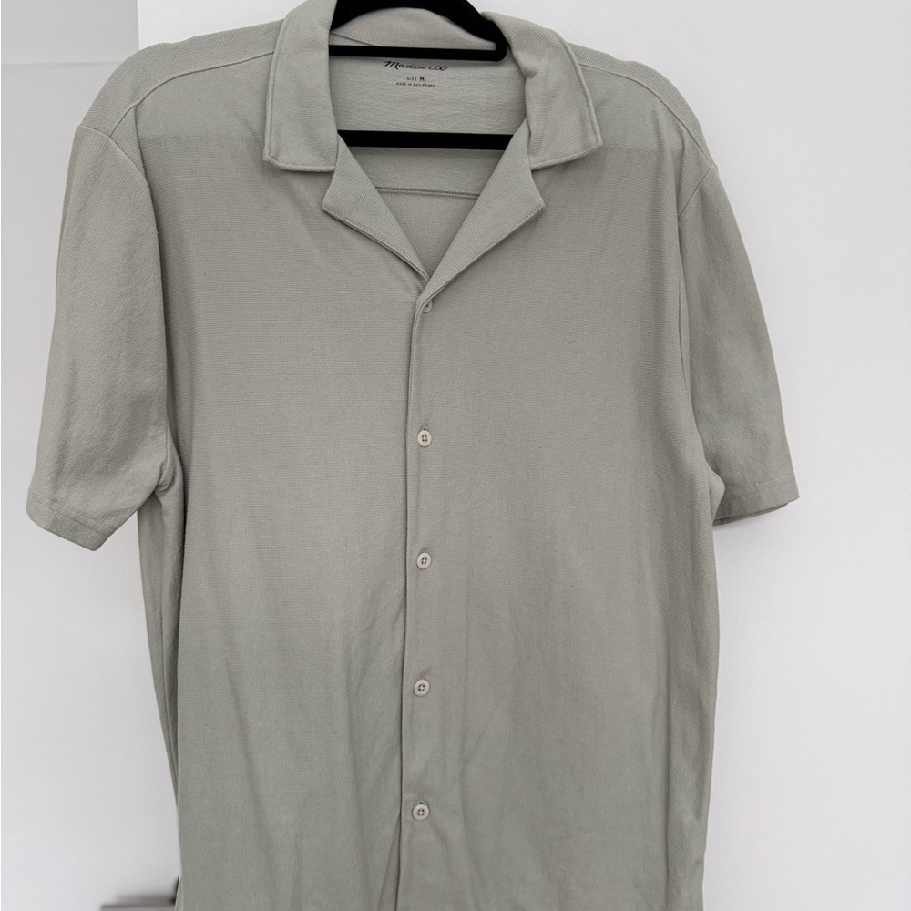 Madewell Men's Light Green Casual Button-Down Shirt